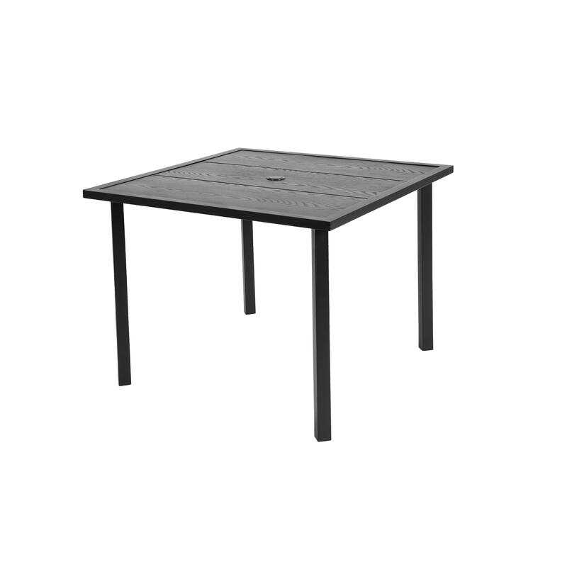 Patio Dining Set 5-Piece Wicker Outdoor Table and Chairs with Square Steel Tabletop Patio Table and Chairs Set