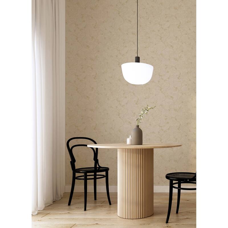 A-Street Prints Mahina Gold Floral Vine Wallpaper