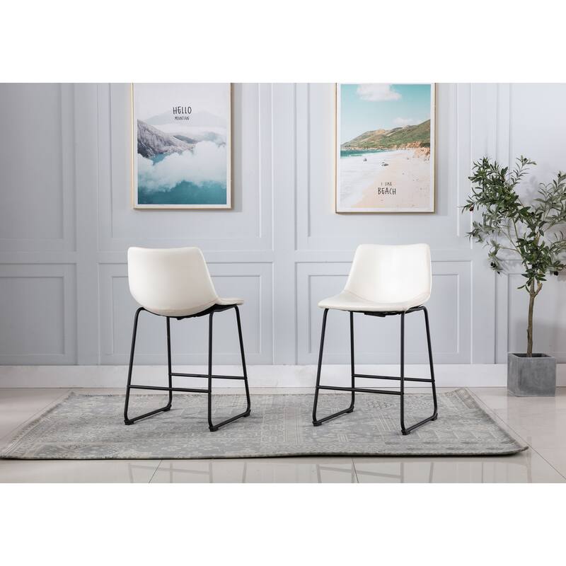 Best Quality Furniture 24-inch Faux Leather Counter Height Chairs