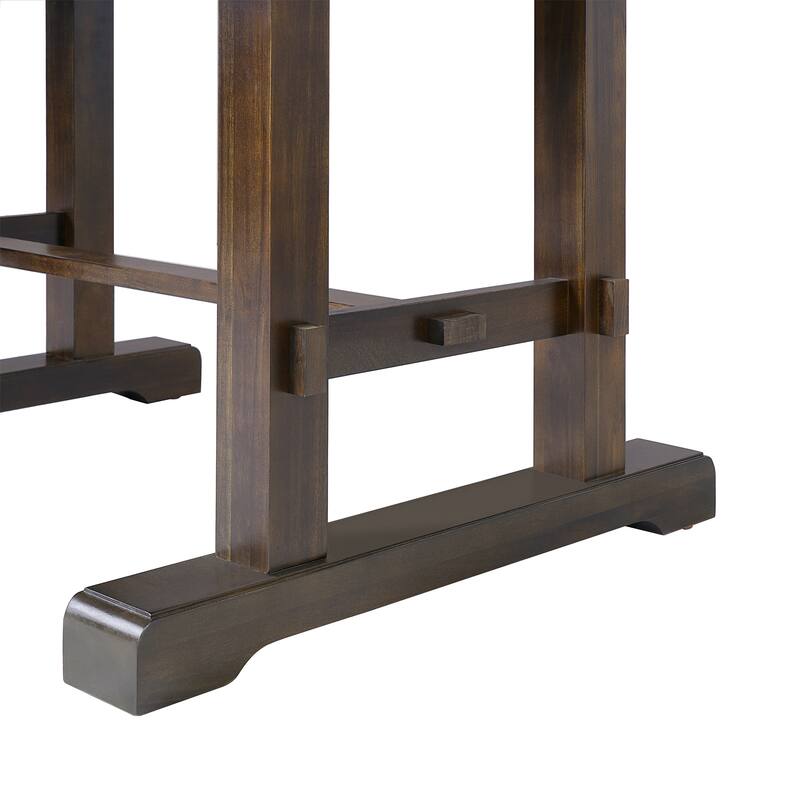 Roomfitters 60 to 78" Extendable Dining Table, Farmhouse Wooden Kitchen Table with Removable Leaf, Table for 4 to 8