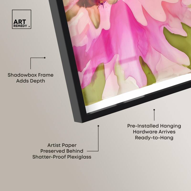 Vibrant Fluidity Floral I Shadowbox by Art Remedy