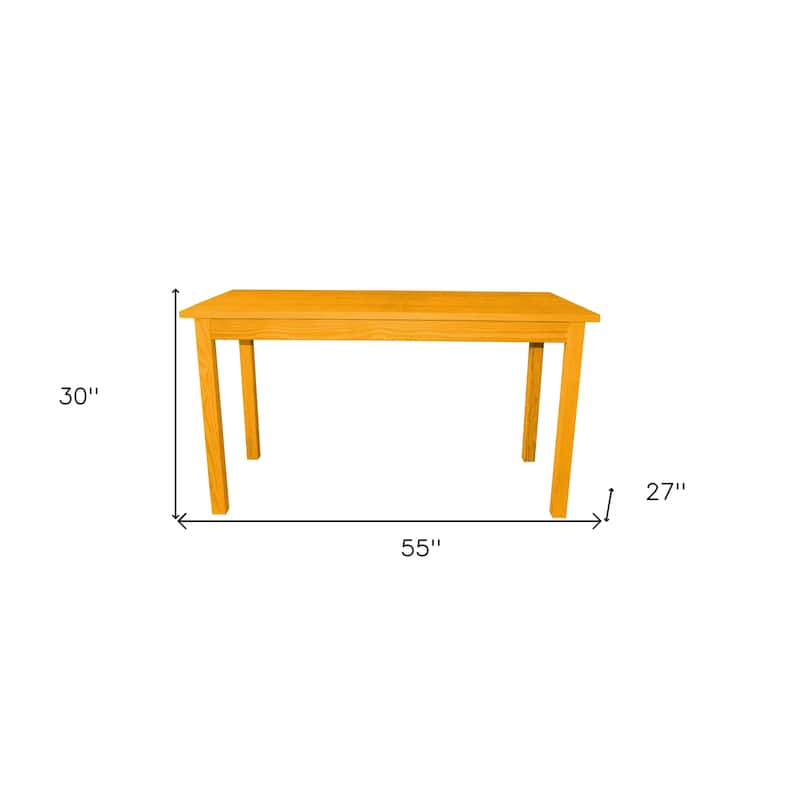 HomeRoots 60" Goldenrod Solid Wood Dining Table - 60.00 in. x 30.00 in. x 27.00 in.