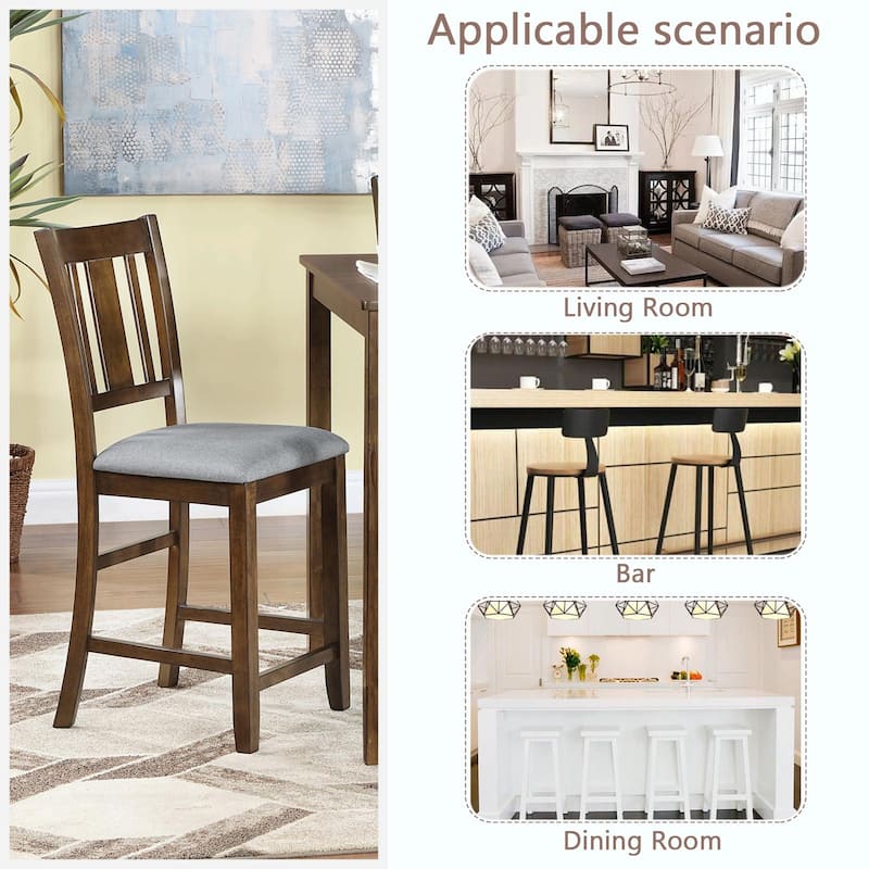 Set of 4 Counter Height Dining Chairs with Padded Seats