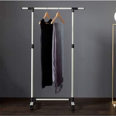 Short Clothing Racks for Hanging Clothes w/ Bottom Shelves and Wheels