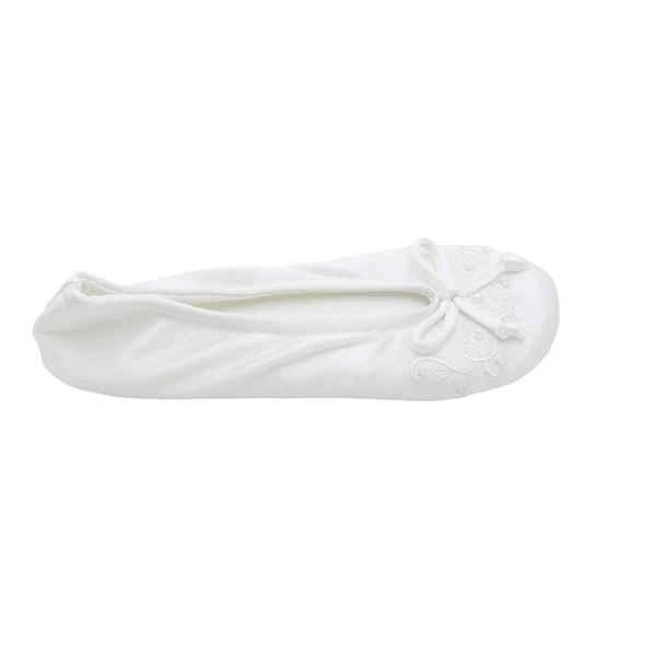 isotoner satin pearl ballerina slippers