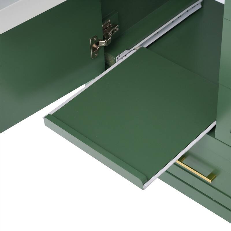 30'' Bathroom Vanity with Ceramic Sink, Freestanding Bathroom Vanity Cabinet with Soft Close Door, 3 Drawers and Removable Tray