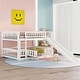 preview thumbnail 1 of 42, Contemporary Modern Style Full Over Full Low Bunk Bed,Solid Wood Bed with Fence and Ladder for Kids,Versatile Bunk Bed White
