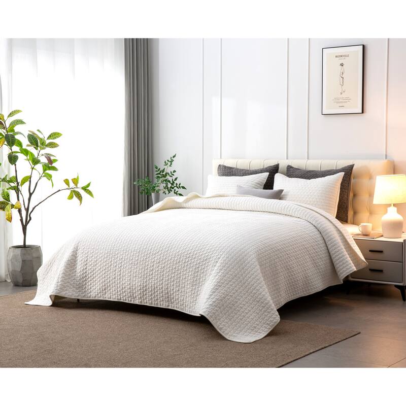 Zera 100% Velvet Coverlet/Quilt with Pillowcases Queen