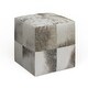 preview thumbnail 23 of 47, Glam Leather Stool 16 x 16 x 16 Grey