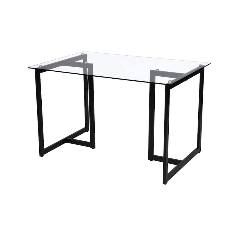 47.2 / 55 Inch Modern Tempered Glass Home Kitchen Restaurant Dining Table