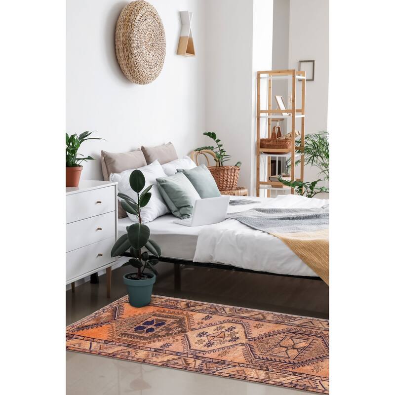 ECARPETGALLERY Hand-knotted Melis Vintage Copper Wool Rug - 4'2 x 12'2