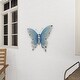 preview thumbnail 15 of 32, Iron Metal Eclectic Butterfly Wall Decor in Blue, Purple, or Green (16" H X 21" W) - 16 x 21