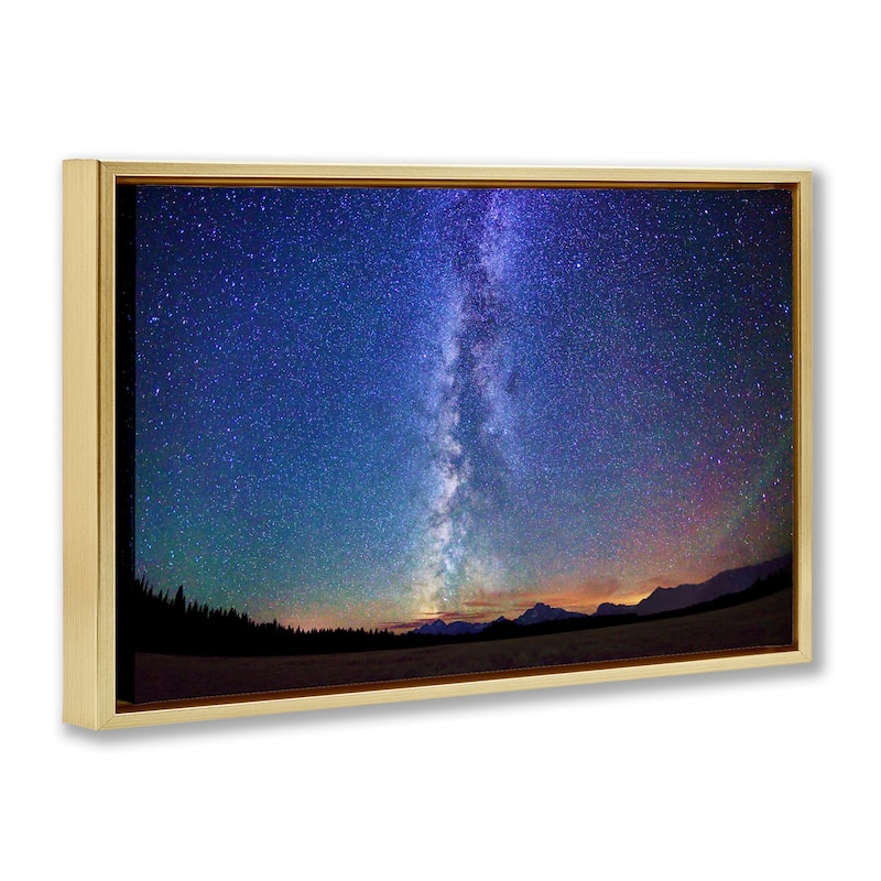 Stupell Milky Way Stars over Earth Framed Floater Canvas Wall Art Design By Royce Bair