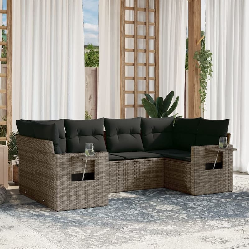 vidaXL Garden Sofa Set - 24.4 x 33.5 x 27.2 - Grey