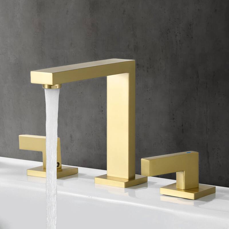 2 Handle 8 Inch Solid Brass Widespread Bathroom Sink Faucet