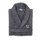 preview thumbnail 4 of 26, Authentic Hotel and Spa Unisex Grey Turkish Cotton Terry Bath Robe with White Block Monogram L/XL - U