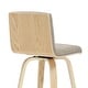 preview thumbnail 32 of 120, Skara Swivel Bar Stool, Upholstered Bar Height Chair with Bentwood Frame