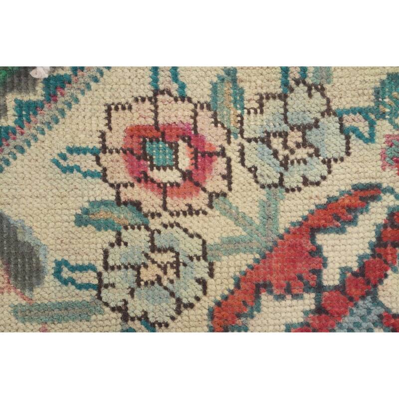 Hand Knotted Oriental 100% Wool Carpet Traditional Floral Pink Tabriz Area Rug - 6' 3'' X 4' 7''