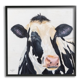 Stupell Farm Cow Cattle Closeup Country Animal Portrait Framed Wall Art ...