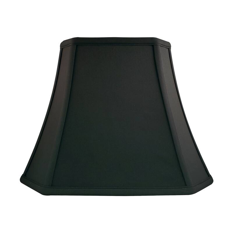 Royal Designs Rectangle Cut Corner Lamp Shade, Black with Gold, (6x8)x(9x14)x10.5