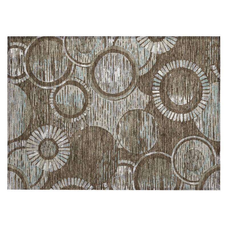 Machine Washable Indoor/ Outdoor Modern Grover Chantille Rug