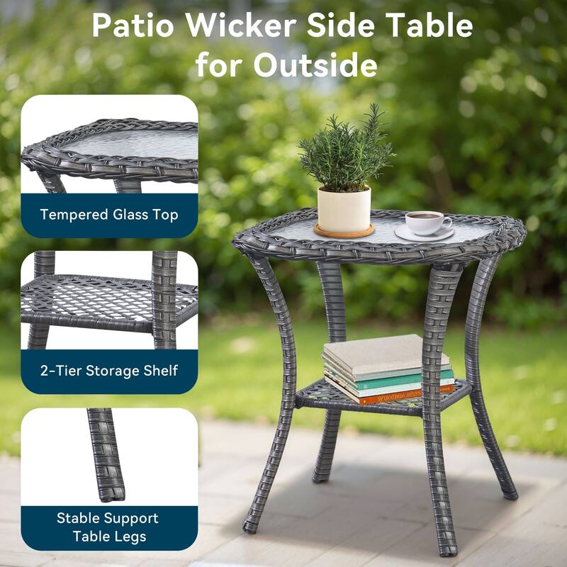 Pocassy 5 Pieces Outdoor 4 Inch Sofa Swivel Chairs Table