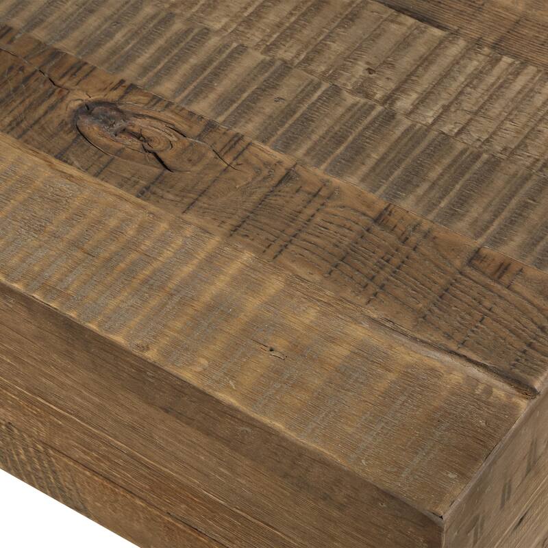 Modern Reclaimed Oak Coffee Table - 57" - Brown