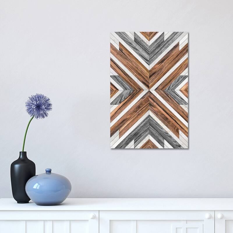 iCanvas "Urban Tribal Pattern No.4 - Wood" by Zoltan Ratko Canvas Print - 18x12x1.5