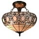preview thumbnail 8 of 6, Tiffany Style Semi-flush Mount Ceiling Fixture Amora Lighting