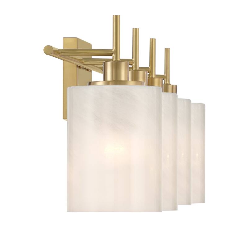 Bellevue SHBF80973 4 Light 31" Wide Vanity Light with Strié Glass