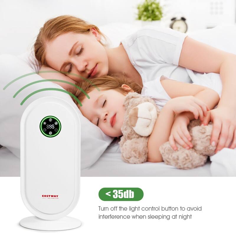Costway Air Purifier True HEPA Filter Activated Carbon Filter