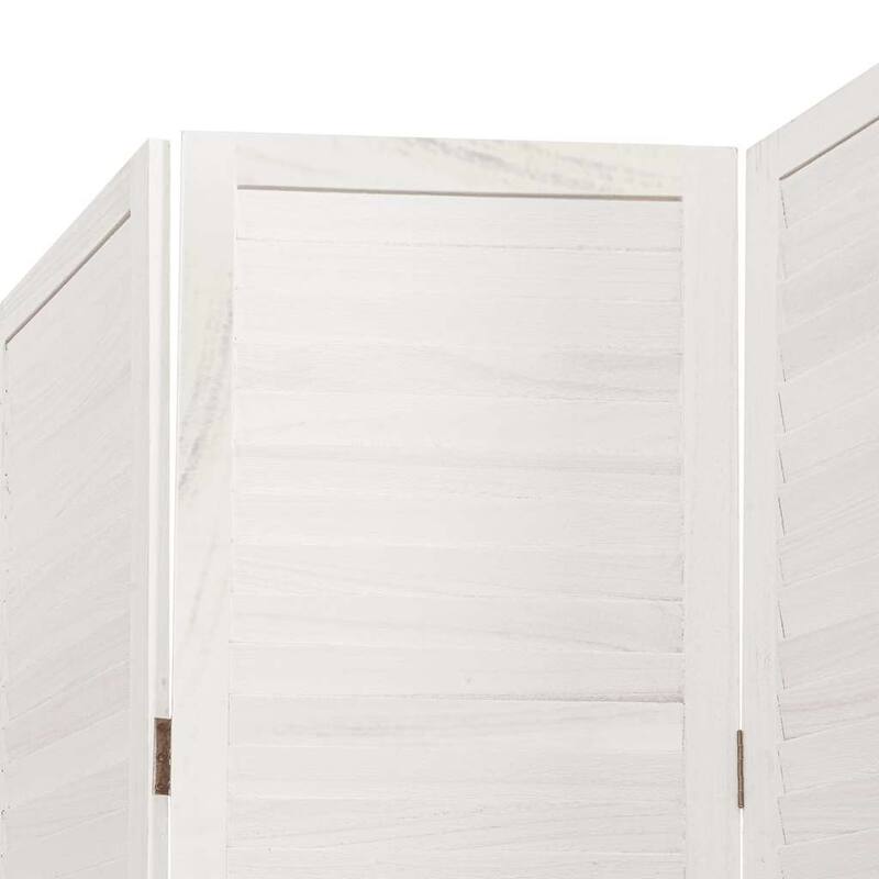 vidaXL Room Divider Privacy Screen Living Room White Solid Wood Paulownia