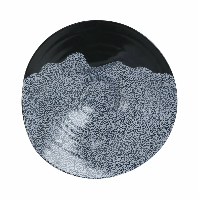 Decorative Ceramic Pebble Inspired Pattern Bowl - Black