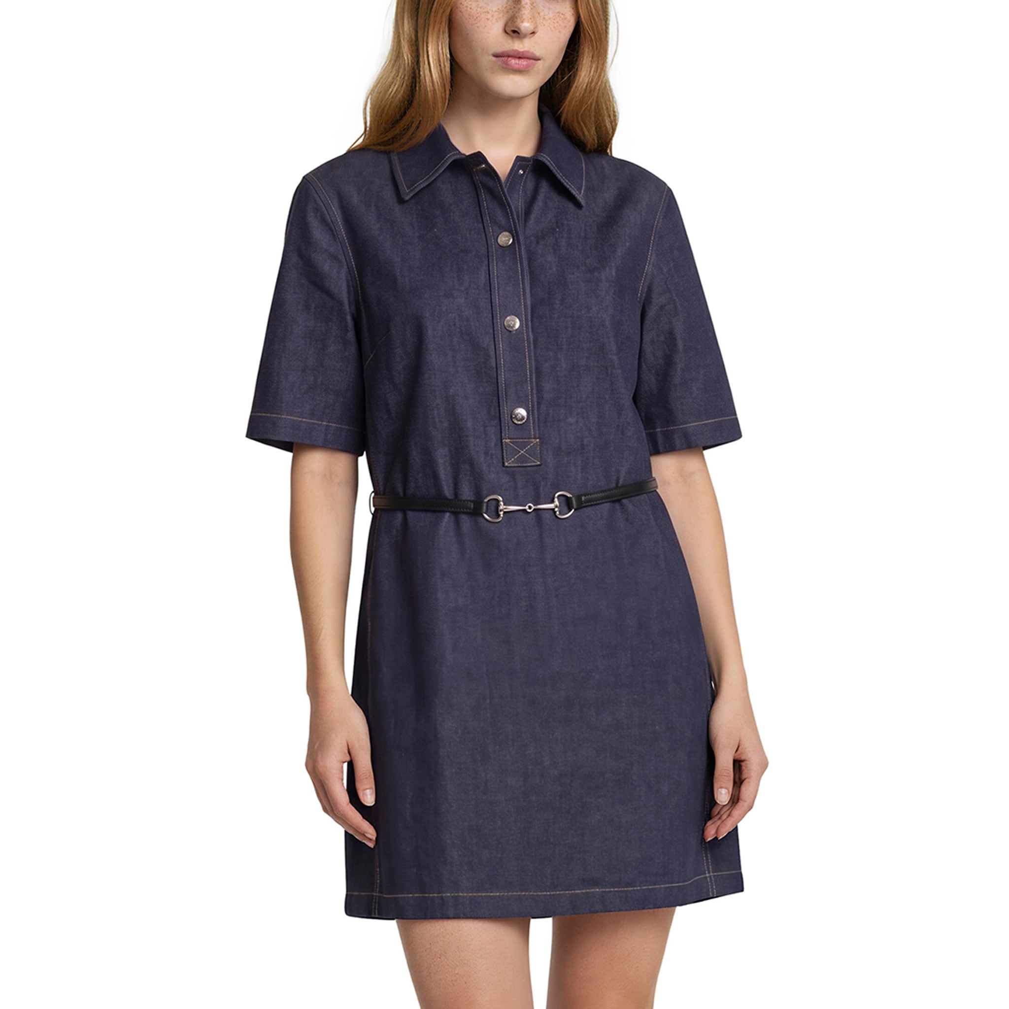 Gucci Denim Minidress with Horsebit Belt
