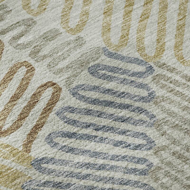 Premium Washable Super Soft Contemporary Leaf Mayfield Rug