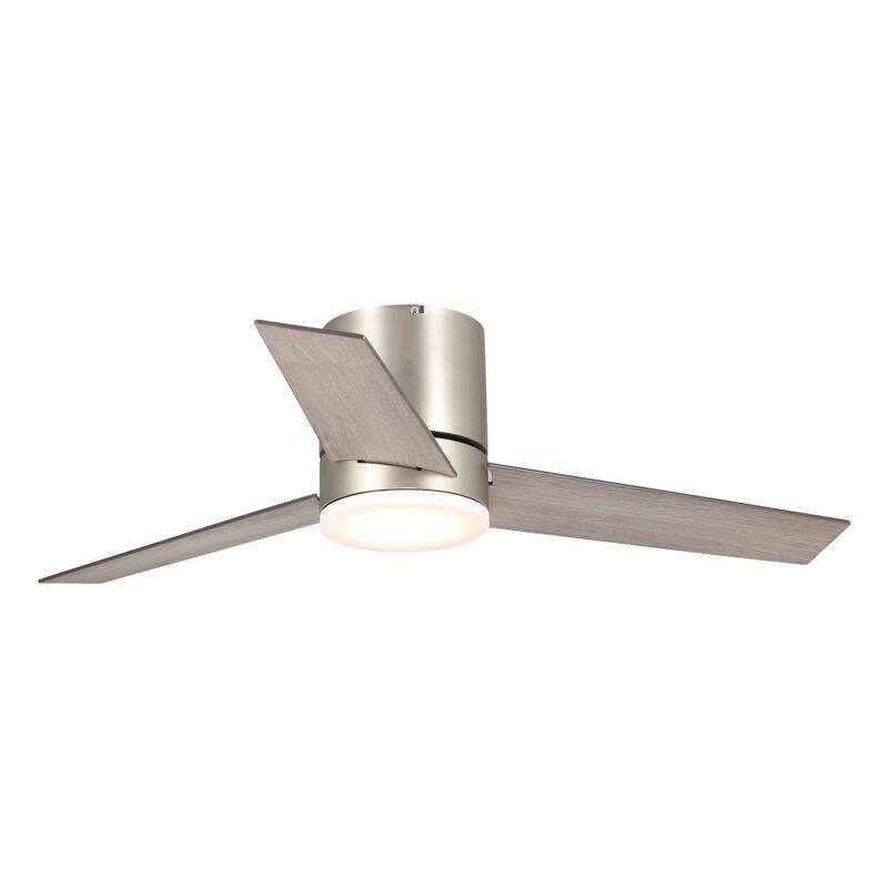 48 inch Modern 3-Blade Wooden Flush Mount Ceiling Fans with Light and Remote