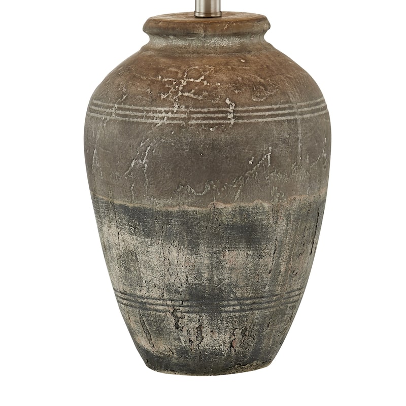 Kellen 28" Table Lamp with Linen Shade, Brown/Taupe