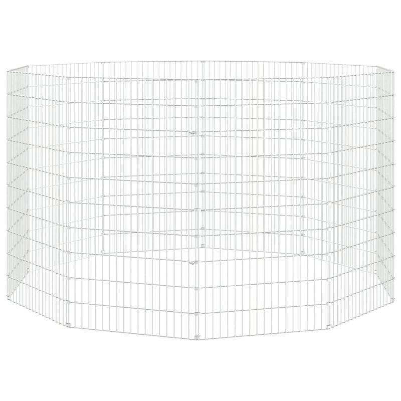 vidaXL Free Range Animal Enclosure Rabbit Hutch Free Range Pen Galvanized Iron