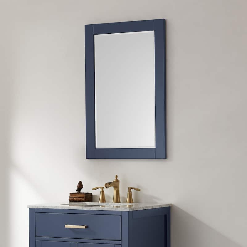 Altair Ivy Rectangular Bathroom Wood Framed Wall Mirror