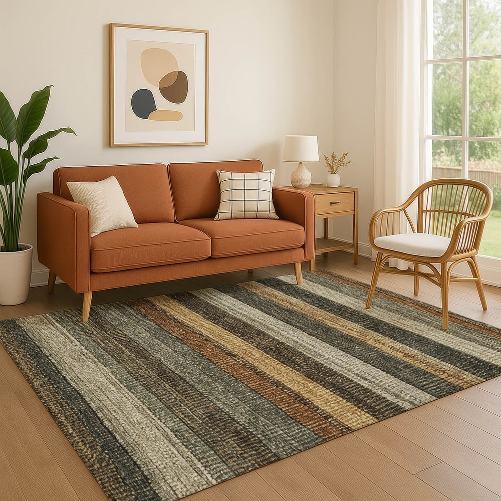 Premium Washable Super Soft Ombre Stripes Mayfield Rug
