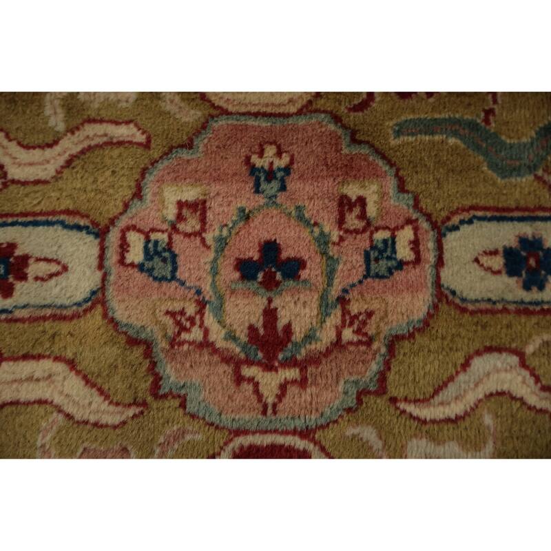 Hand Knotted Oriental 100% Wool Carpet Traditional Floral Red Agra Area Rug - 17' 1'' X 11' 10''