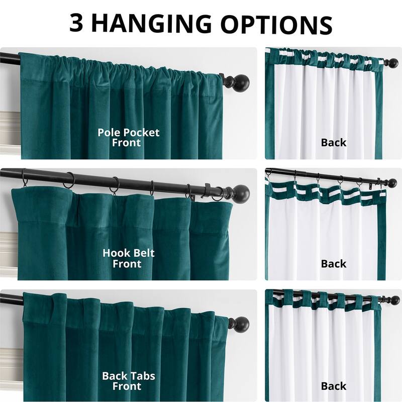 Exclusive Fabrics Signature Velvet Blackout Curtain 120 Inches Long (1 Panel)