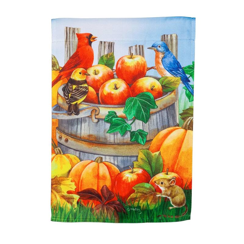 Apples and Pumpkins Garden Suede Flag