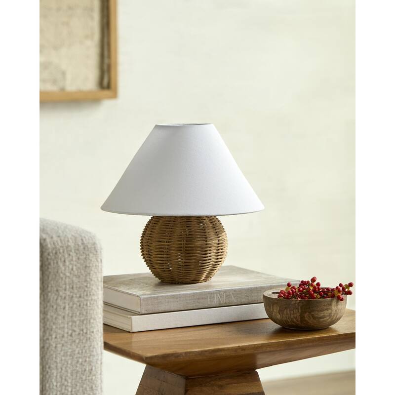 Livabliss Bajo Traditional Accent Table Lamp - 10"H x 10"W x 10"D - Brown