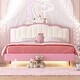 preview thumbnail 4 of 5, Full size Upholstered Princess Bed With Crown Headboard, Light Strips