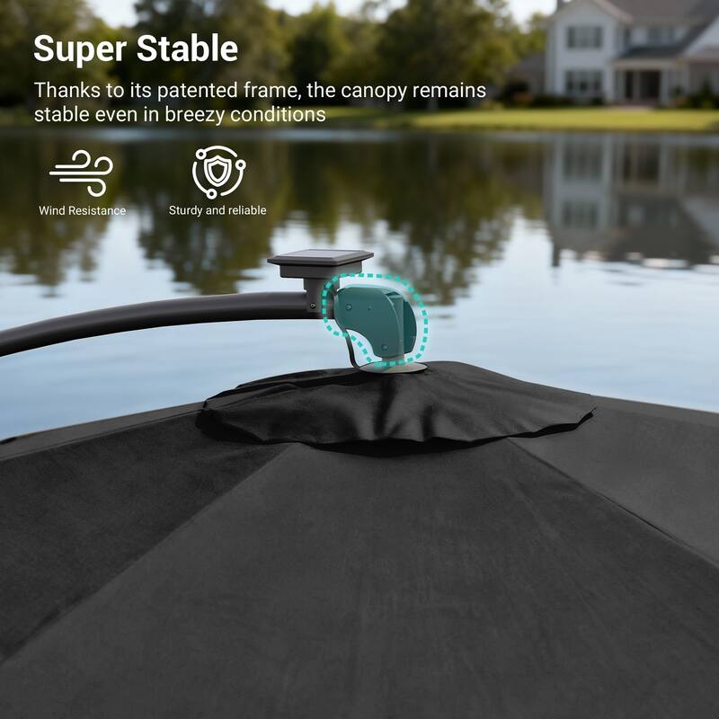 Sonkuki Outdoor 10FT LED lighted Patio Offset umbrella for Garden