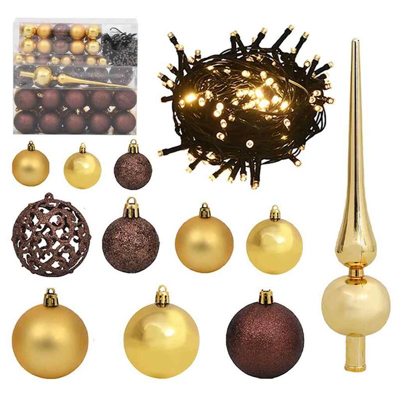 vidaXL Artificial Christmas Tree LED&Ball Set&Flocked Snow Decoration PVC&PE