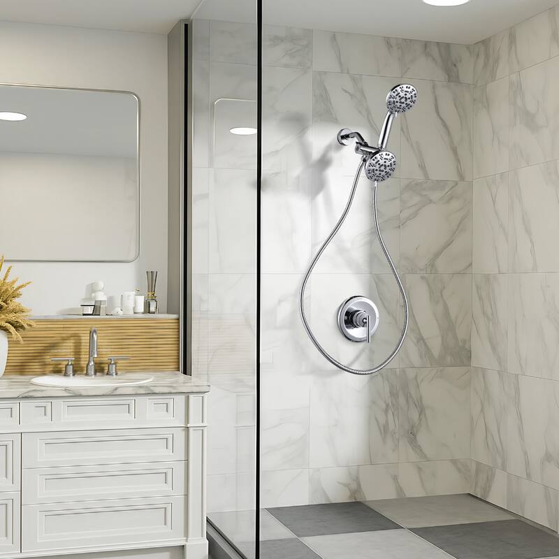 WOWOW Single-Handle 7-Spray Dual Shower Head Shower Faucet