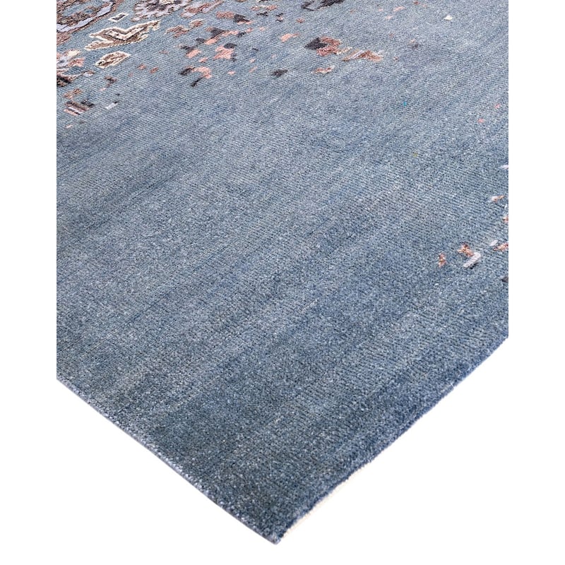 Ikat One-of-a-Kind Hand-Knotted Area Rug, Blue - 8' 10" x 12' 4"