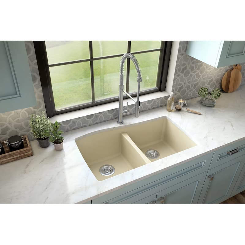 Karran Undermount Quartz Double Bowl Kitchen Sink